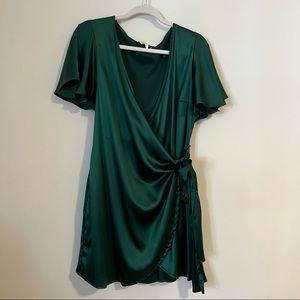 GREEN UO wrap dress